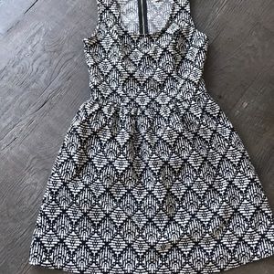 Black and Cream Aztec Print Dress
